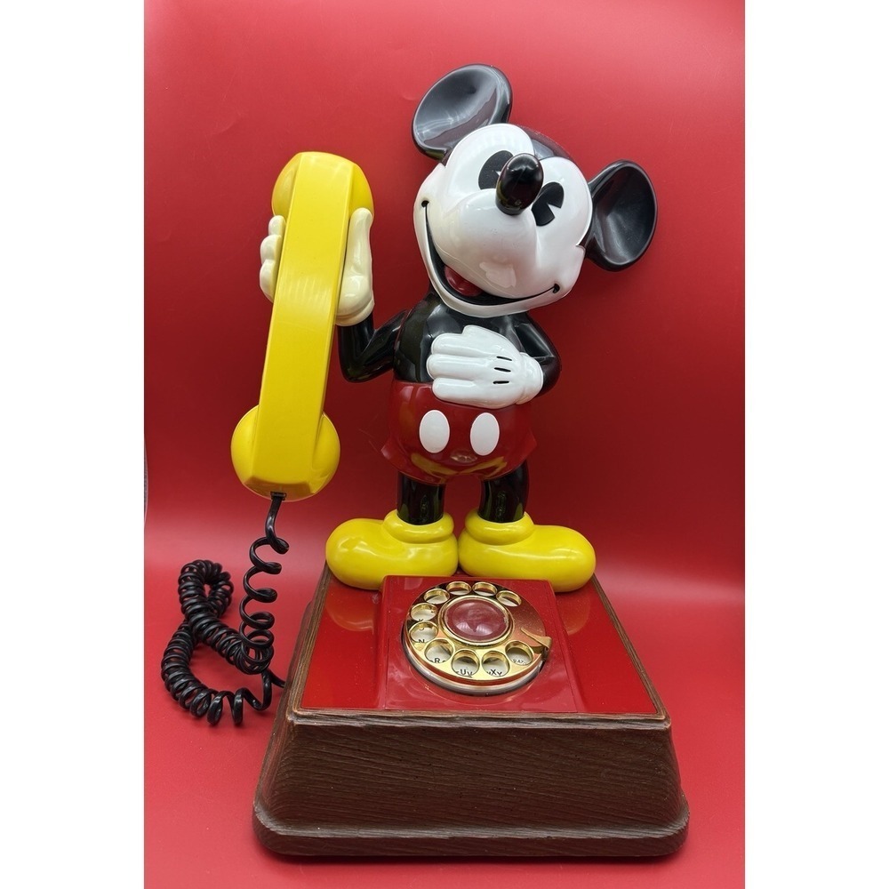 Disney Standing Mickey Mouse Rotary Dial Telephone Desk Phone 1976 Landline 15"